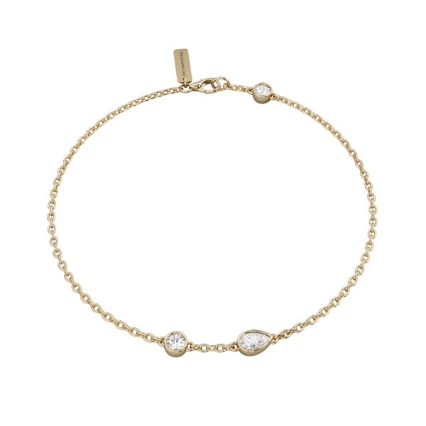 RAE 0.4ct Three Stone Chain Bracelet by Skydiamond